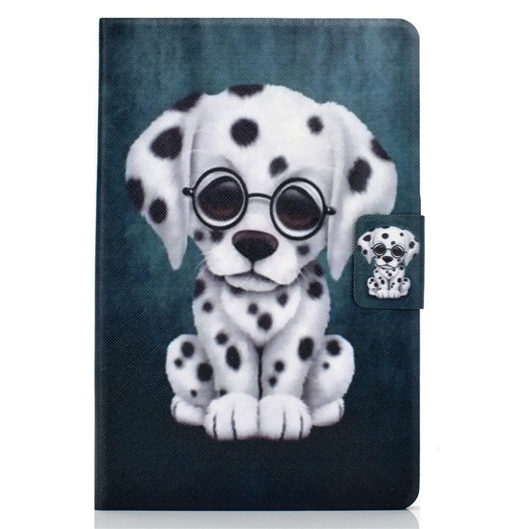 Stampa Modello Copertura Cuoio Titolare Della Carta PU Tablet Per Apple IPad 10,2 (2019) - Cane Bianco-2