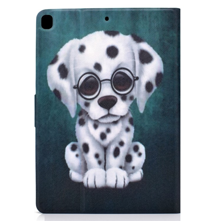Stampa Modello Copertura Cuoio Titolare Della Carta PU Tablet Per Apple IPad 10,2 (2019) - Cane Bianco-3