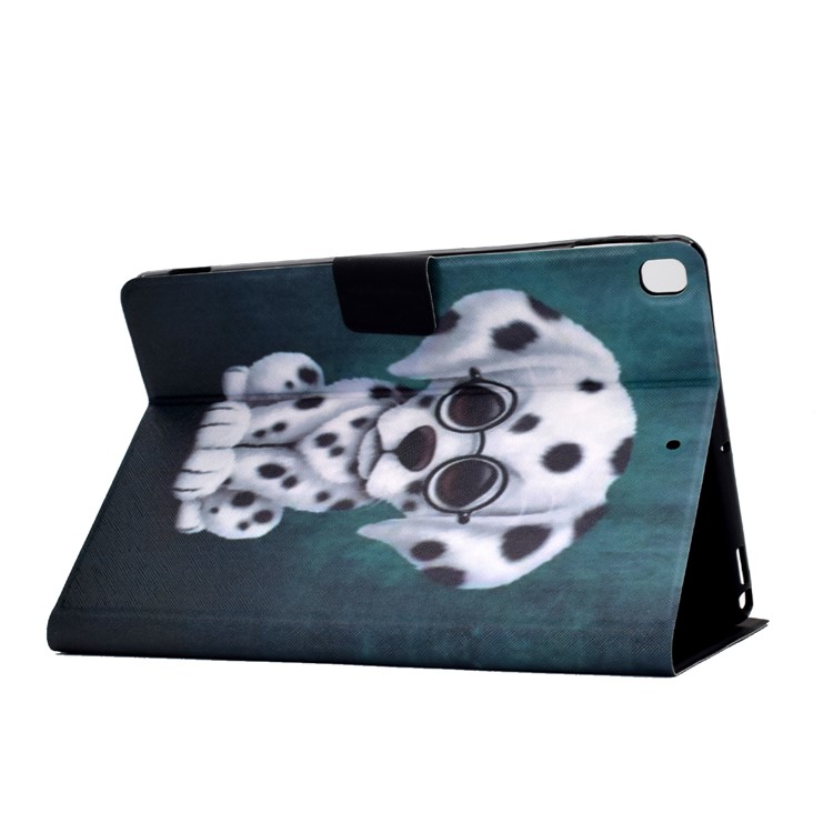 Stampa Modello Copertura Cuoio Titolare Della Carta PU Tablet Per Apple IPad 10,2 (2019) - Cane Bianco-4