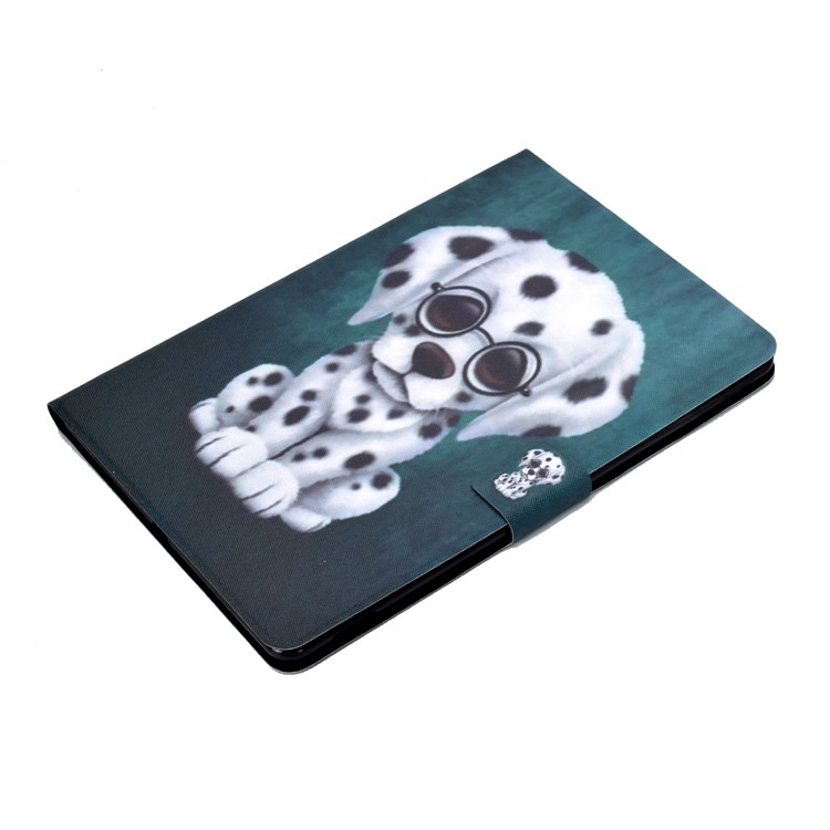 Stampa Modello Copertura Cuoio Titolare Della Carta PU Tablet Per Apple IPad 10,2 (2019) - Cane Bianco-5