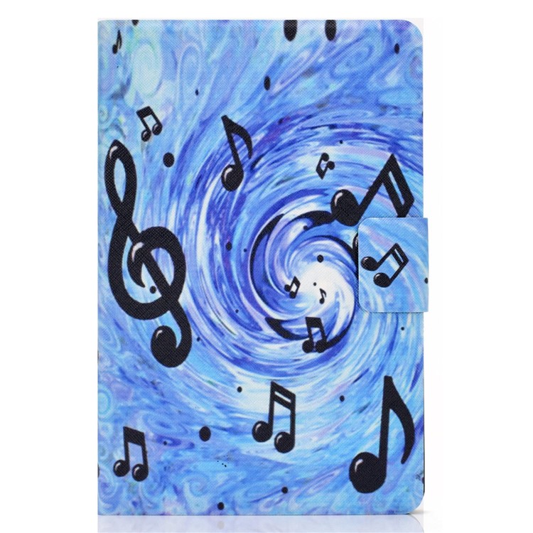 Stampa Modello Copertura Cuoio Titolare Della Carta PU Tablet Per Apple IPad 10,2 (2019) - Note Musicali-2