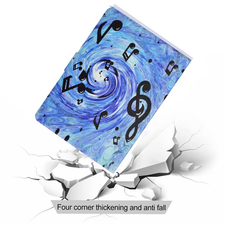 Stampa Modello Copertura Cuoio Titolare Della Carta PU Tablet Per Apple IPad 10,2 (2019) - Note Musicali-8