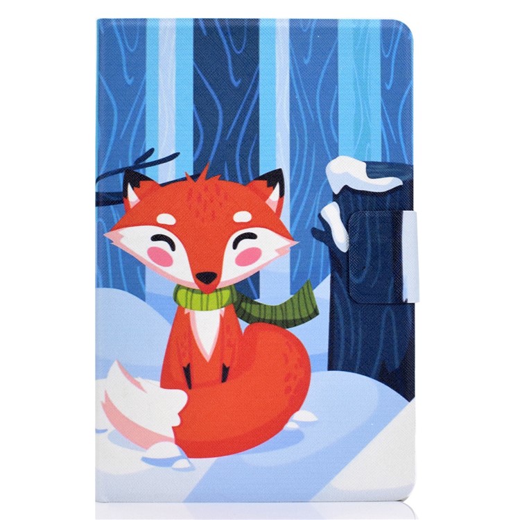 Stampa Modello Copertura Cuoio Titolare Della Carta PU Tablet Per Apple IPad 10,2 (2019) - Volpe Rossa-2