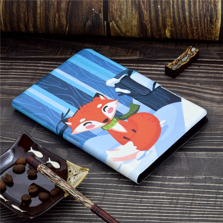 Stampa Modello Copertura Cuoio Titolare Della Carta PU Tablet Per Apple IPad 10,2 (2019) - Volpe Rossa-7