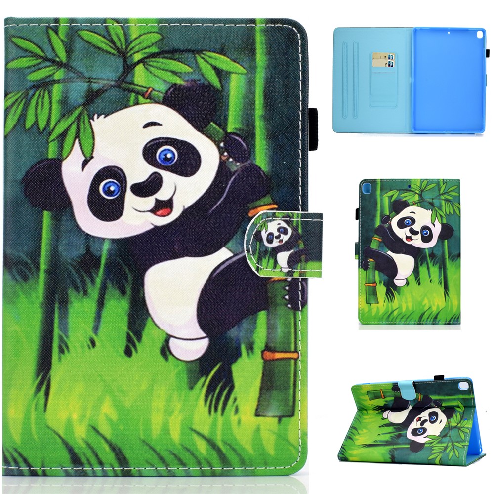 Pattern Printing Leather Card Holder Tablet Shell for iPad 10.2 (2021)/(2020)/(2019) - Climbing Panda