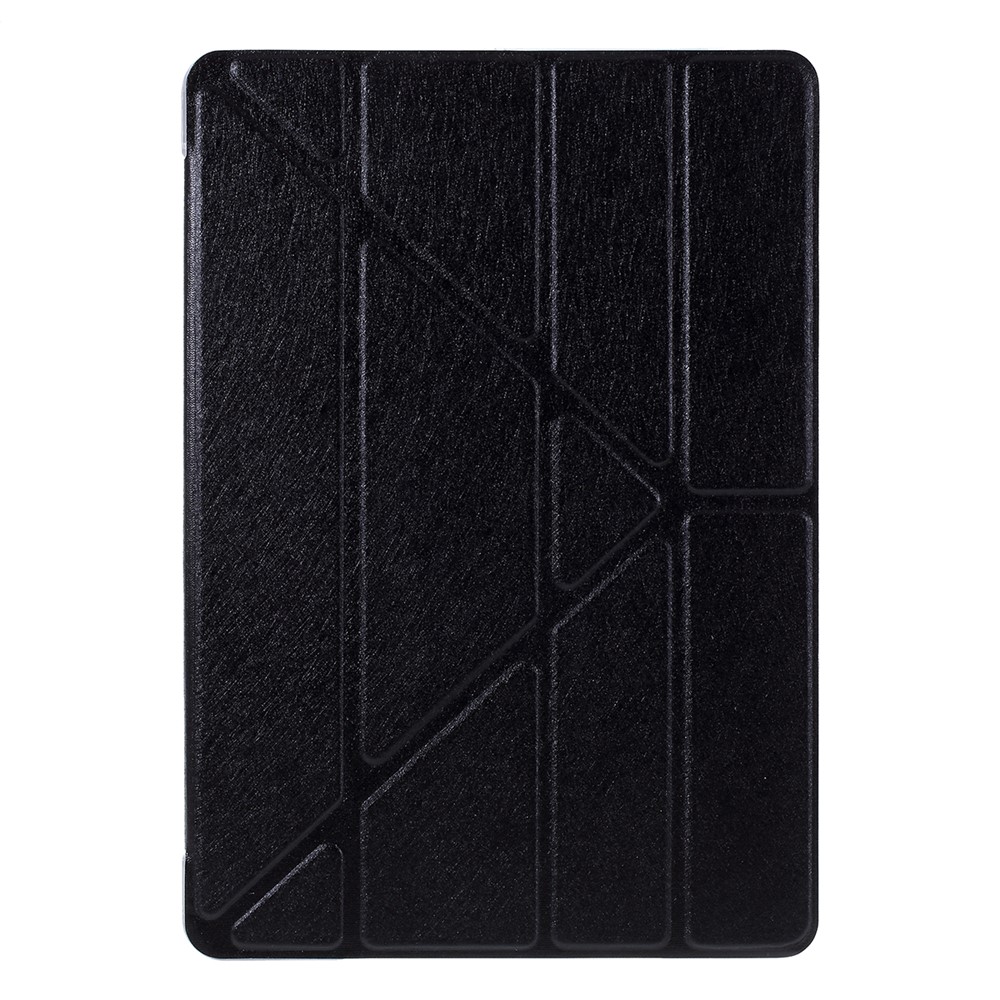 Silk Style Smart Origami Stand Leather Tablet Cover for iPad 10.2 (2019) - Black-1