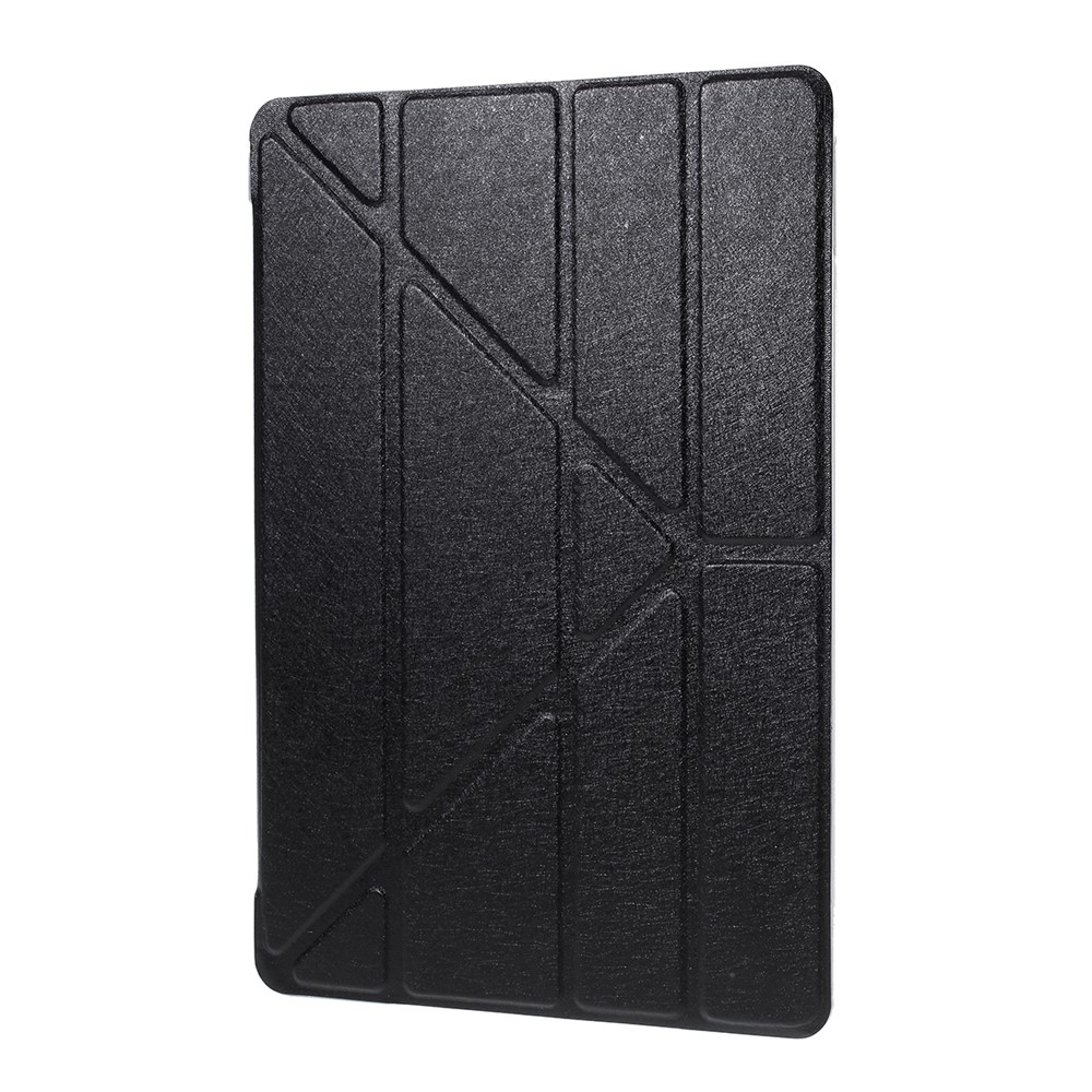 Silk Style Smart Origami Stand Leather Tablet Cover for iPad 10.2 (2019) - Black-2