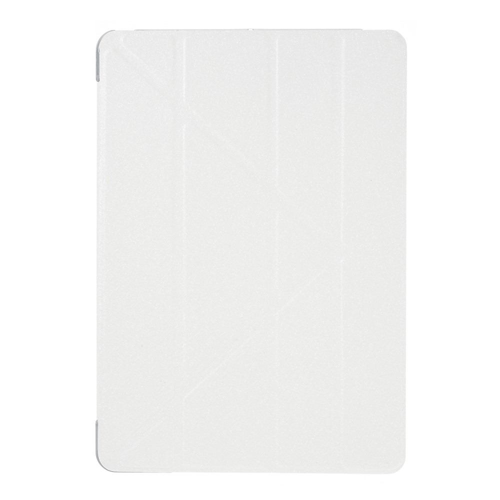 Silk Style Smart Origami Stand Leather Tablet Cover for iPad 10.2 (2021)/(2020)/(2019) - White