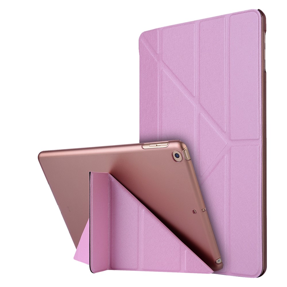 Silk Style Smart Origami Stand Leather Tablet Cover for iPad 10.2 (2021)/(2020)/(2019) - Pink