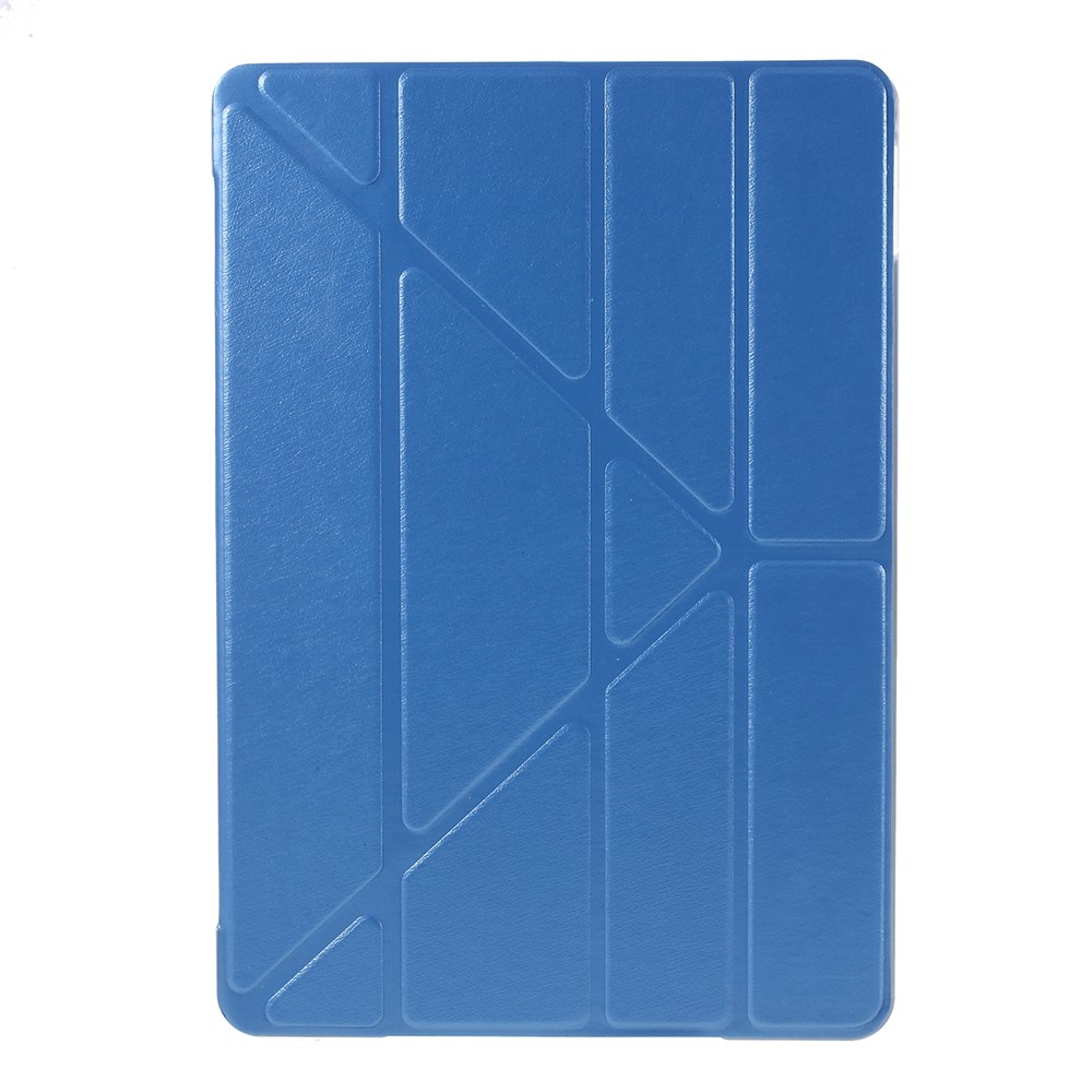 Silk Style Smart Origami Stand Leather Tablet Cover for iPad 10.2 (2021)/(2020)/(2019) - Dark Blue