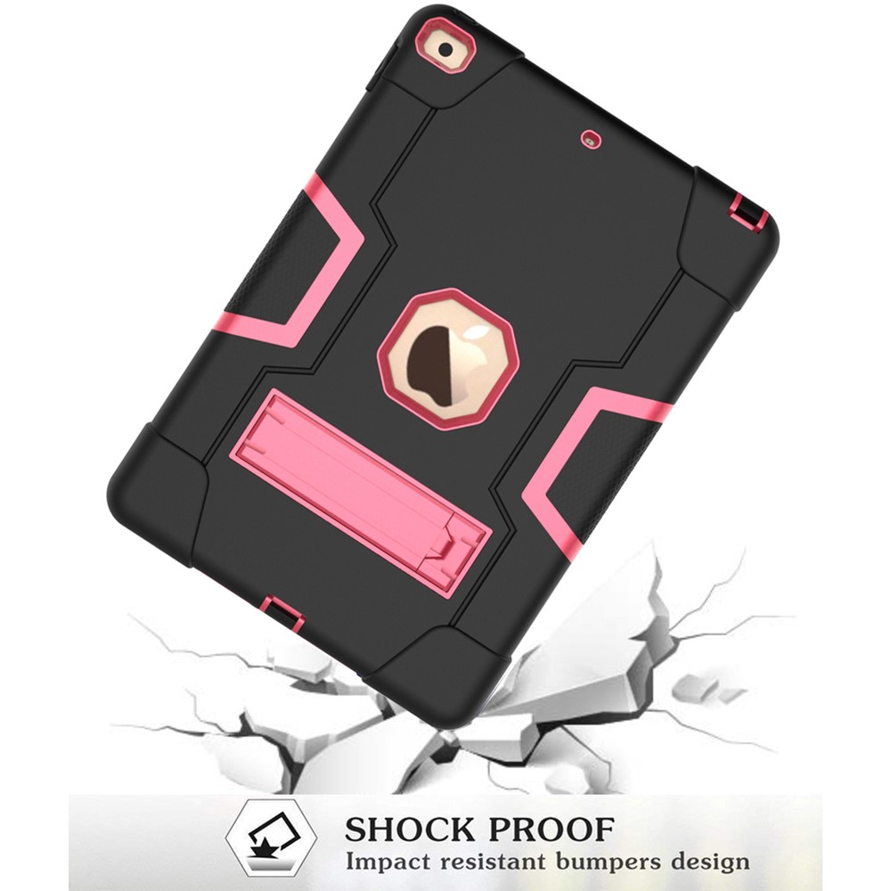 TPU Prova Di Scossa + Tablet PC Combinato Coprire Con Cavalletto Per Apple IPad 10,2 (2019) - Rosa Nera-7