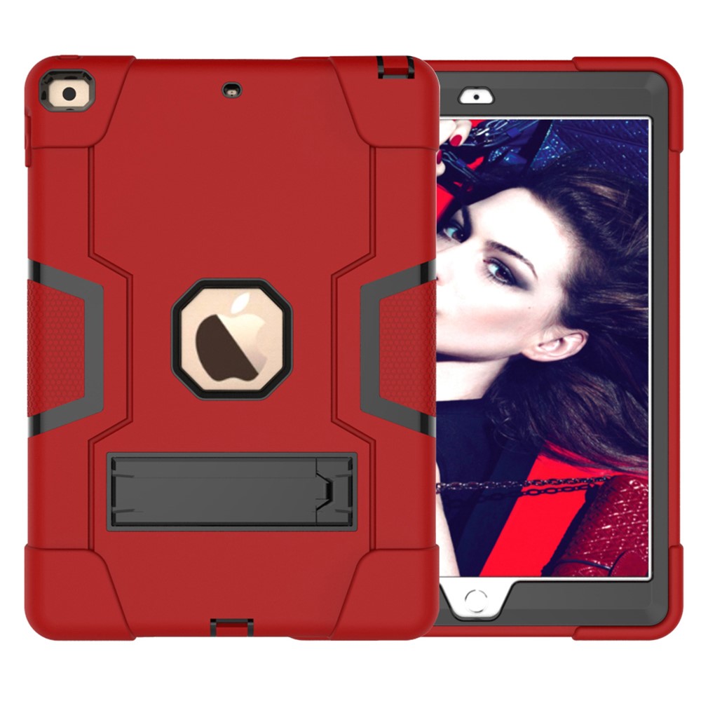 TPU Prova Di Scossa + Tablet PC Combinato Coprire Con Cavalletto Per Apple IPad 10,2 (2019) - Rosso Nero-1