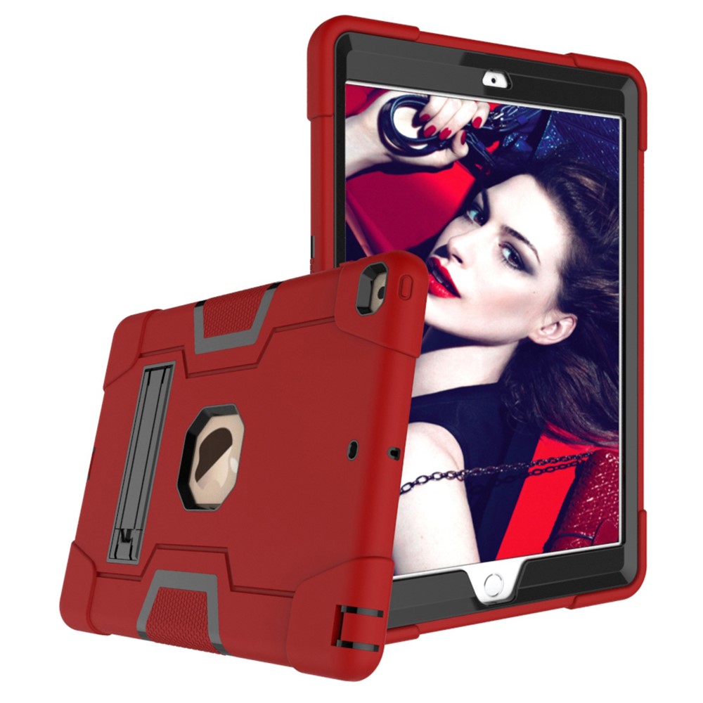 TPU Prova Di Scossa + Tablet PC Combinato Coprire Con Cavalletto Per Apple IPad 10,2 (2019) - Rosso Nero-3