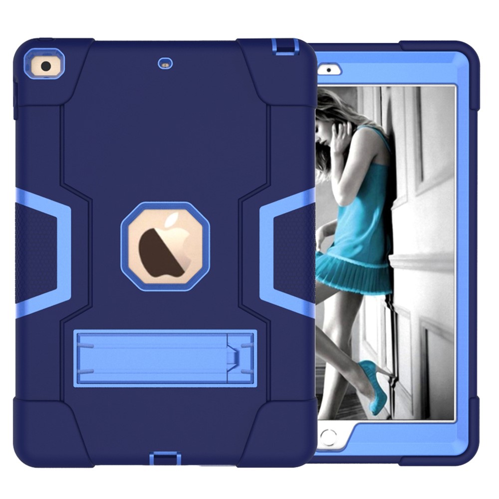 TPU Prova Di Scossa + Tablet PC Combinato Coprire Con Cavalletto Per Apple IPad 10,2 (2019) - Blu Scuro / Baby Blue-1