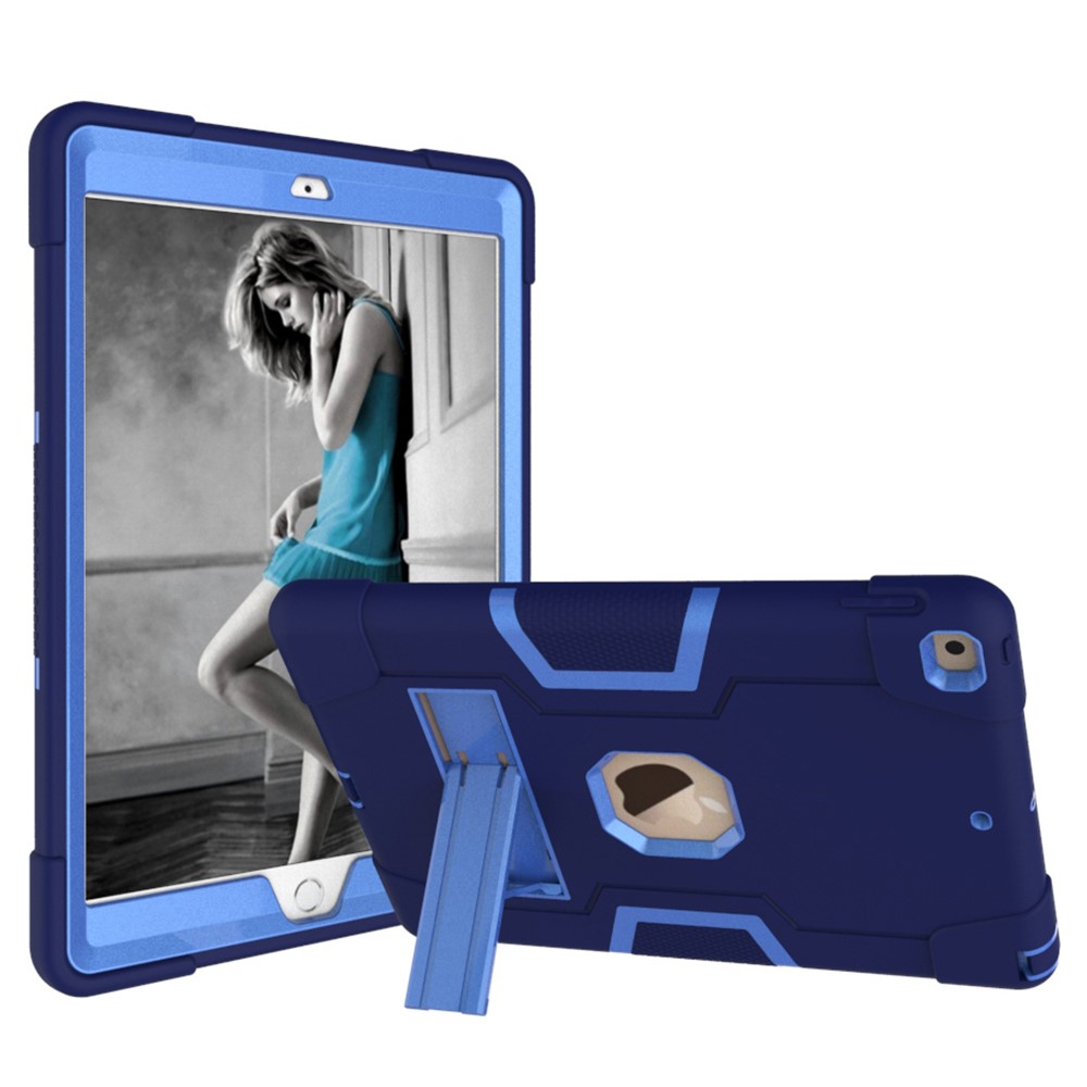 Coperchio Tablet TPU Apertprint Anti-fingerprint di Shock Con Cavalletto Per Cavalletto Per Ipad 10.2 (2021)/(2020)/(2019) - Blu Scuro/blu Baby-5