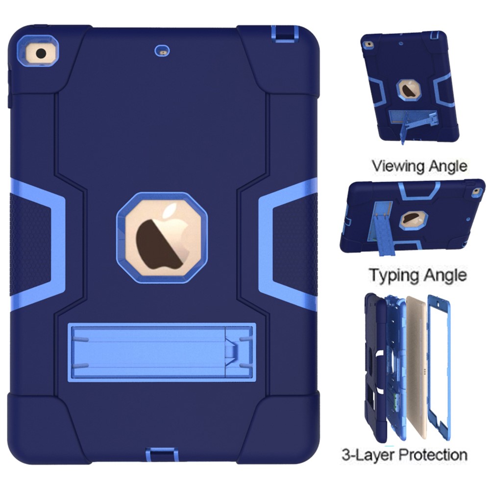 TPU Prova Di Scossa + Tablet PC Combinato Coprire Con Cavalletto Per Apple IPad 10,2 (2019) - Blu Scuro / Baby Blue-6