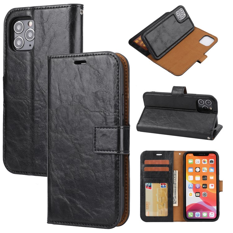 Pele Cavalo Louco Capa De Couro Original Com Pulseira Para Iphone 11 Pro 5,8 Polegadas - Preto-1
