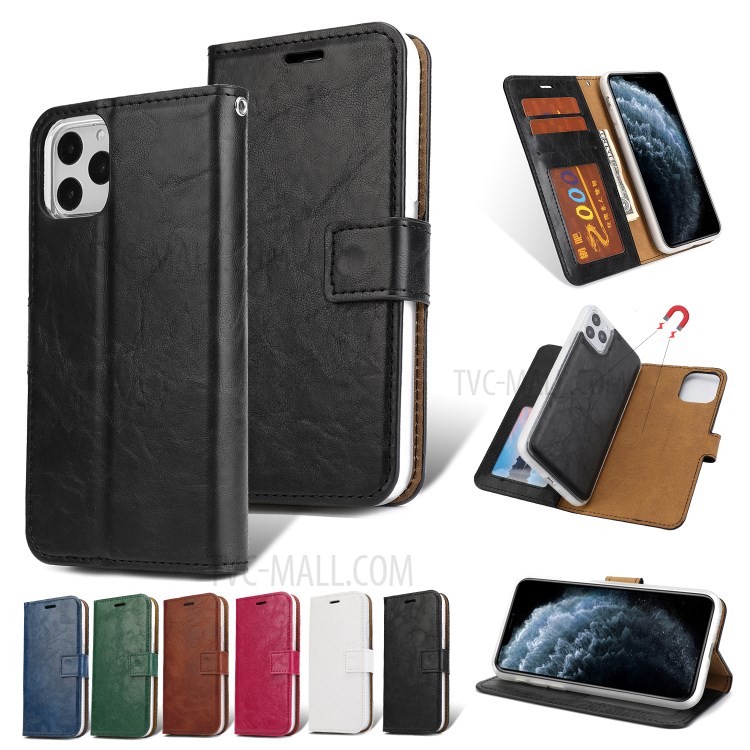 Pele Cavalo Louco Capa De Couro Original Com Pulseira Para Iphone 11 Pro 5,8 Polegadas - Preto-8