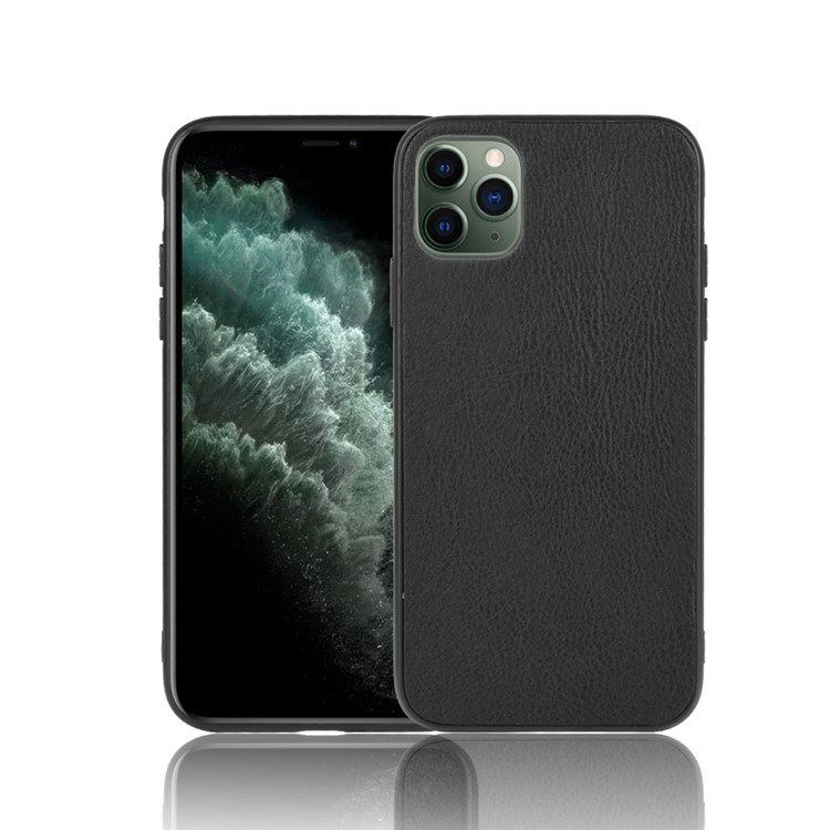 

PU Leather Coated TPU Phone Cover for iPhone 11 Pro 5.8 inch (2019) - Black, iPhone 11 Pro 5.8 inch