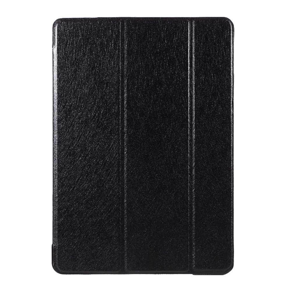 Silk Tri-fold Stand PU Leather Flip Case for iPad 10.2 (2019) - Black-1