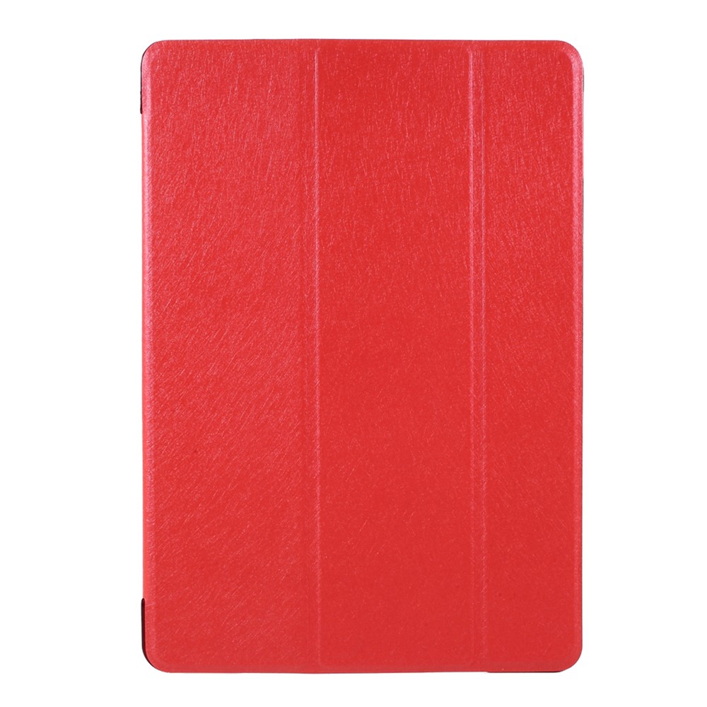 Slim Case for iPad 10.2 (2021)/(2020)/(2019) PU Leather Shockproof Tablet Cover Tri-fold Stand Protector with Silk Texture Auto Sleep/Wake Function - Red
