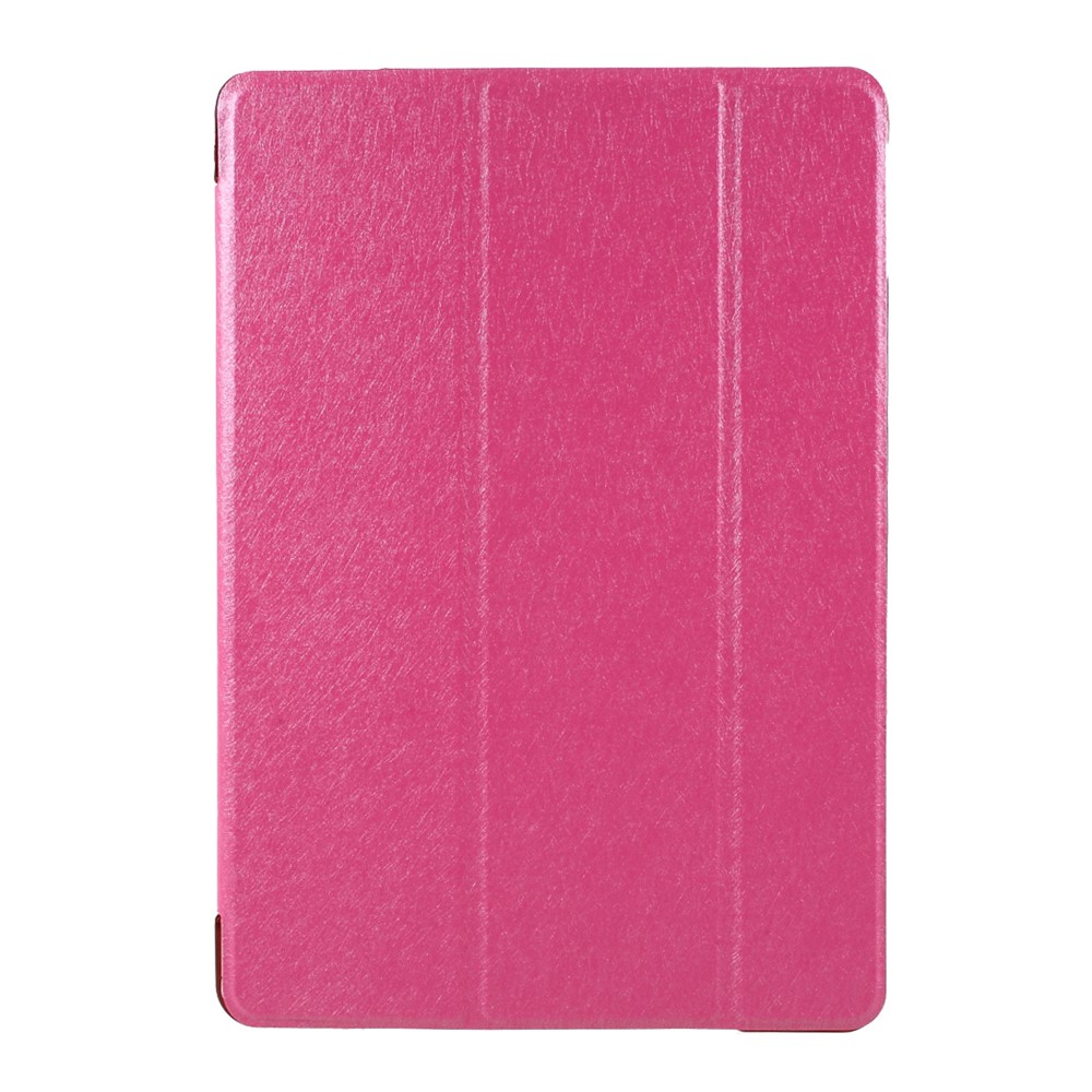 Slim Case for iPad 10.2 (2021)/(2020)/(2019) PU Leather Shockproof Tablet Cover Tri-fold Stand Protector with Silk Texture Auto Sleep/Wake Function - Rose