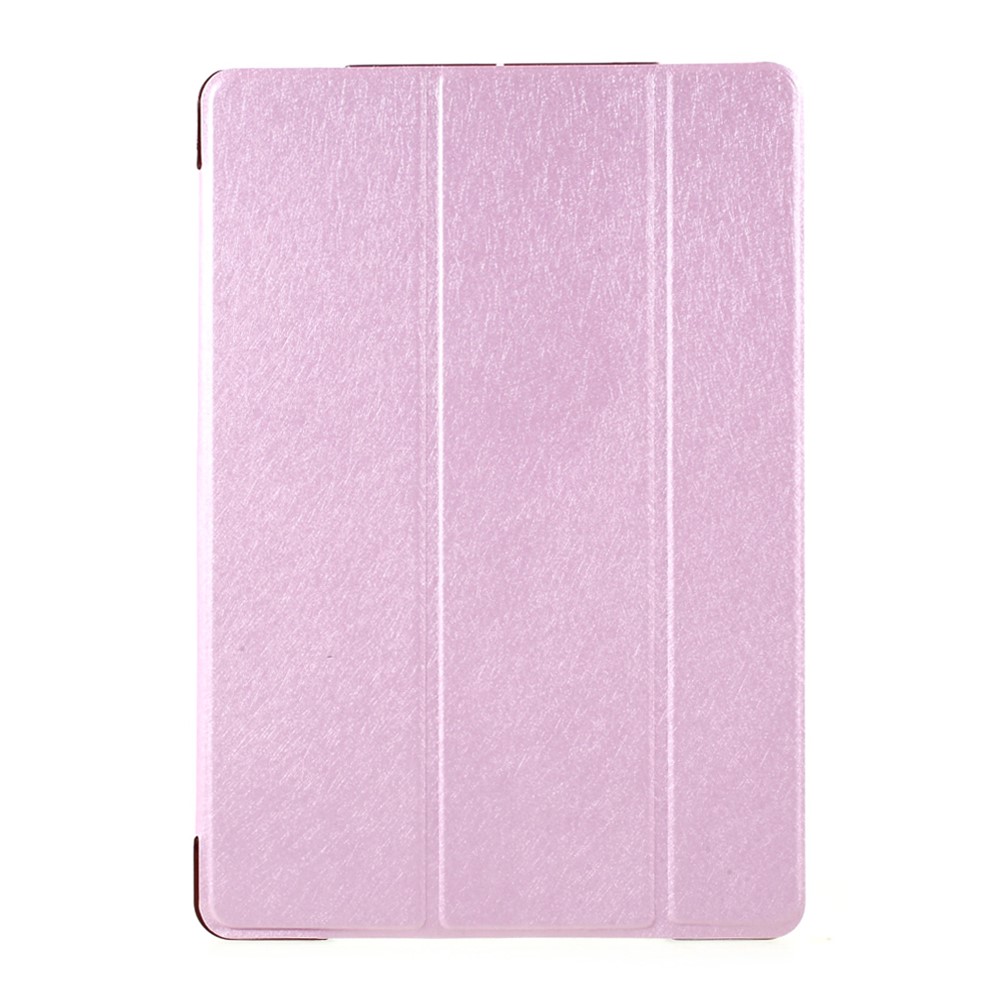 Slim Case for iPad 10.2 (2021)/(2020)/(2019) PU Leather Shockproof Tablet Cover Tri-fold Stand Protector with Silk Texture Auto Sleep/Wake Function - Pink