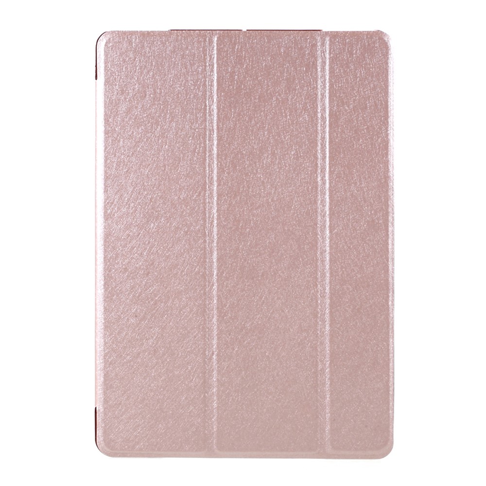 Slim Case for iPad 10.2 (2021)/(2020)/(2019) PU Leather Shockproof Tablet Cover Tri-fold Stand Protector with Silk Texture Auto Sleep/Wake Function - Rose Gold