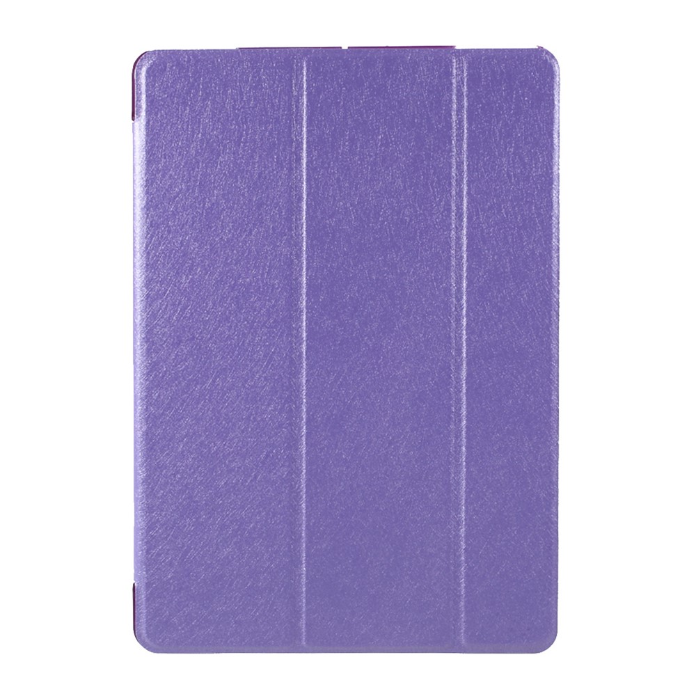 Slim Case for iPad 10.2 (2021)/(2020)/(2019) PU Leather Shockproof Tablet Cover Tri-fold Stand Protector with Silk Texture Auto Sleep/Wake Function - Purple