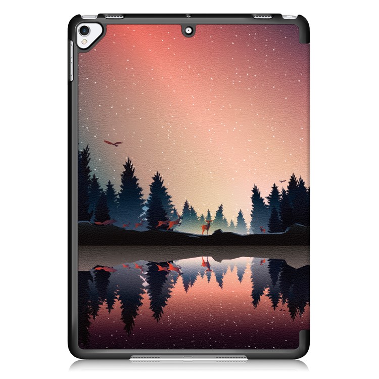 Pattern Printing PU Leather Tri-fold Stand Tablet Shell for Apple iPad 10.2 (2019) - Tree and Reflection-3