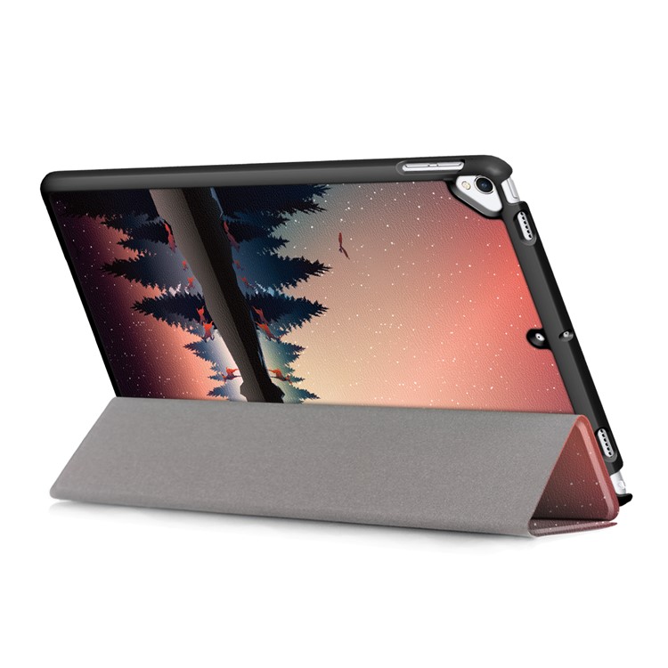 Pattern Printing PU Leather Tri-fold Stand Tablet Shell for Apple iPad 10.2 (2019) - Tree and Reflection-6