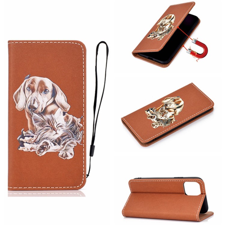 

Pattern Printing PU Leather TPU Phone Stand Cover for iPhone 11 Pro Max 6.5 inch (2019) - Dog, iPhone 11 Pro Max 6.5 inch