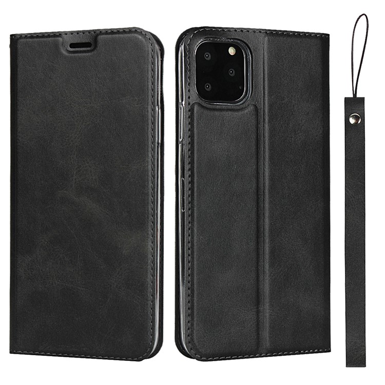 Leather Stand Case with Card Slot for iPhone 11 Pro 5.8 inch - Black