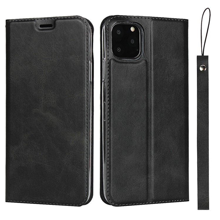 Leather Stand Case with Card Slot for iPhone 11 Pro 5.8 inch - Black-1