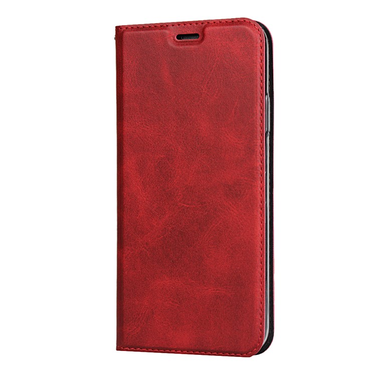 Couro Ficar Caso Com Slot Para Cartão De Iphone 11 Pro 5,8 Polegadas - Vermelho-3