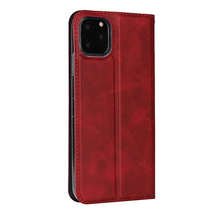 Couro Ficar Caso Com Slot Para Cartão De Iphone 11 Pro 5,8 Polegadas - Vermelho-4