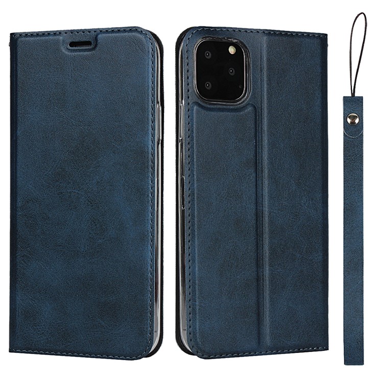Couro Ficar Caso Com Slot Para Cartão De Iphone 11 Pro 5,8 Polegadas - Azul-1