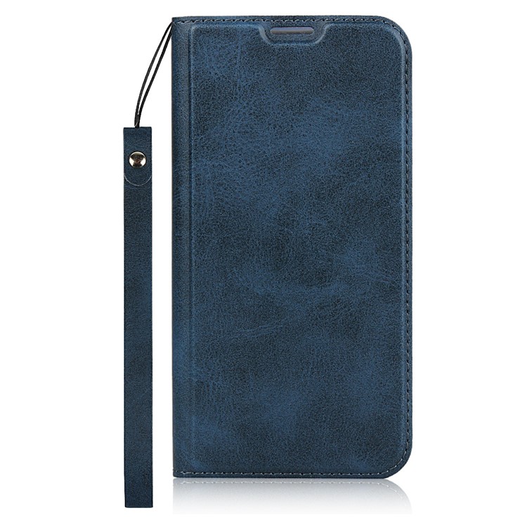 Couro Ficar Caso Com Slot Para Cartão De Iphone 11 Pro 5,8 Polegadas - Azul-2
