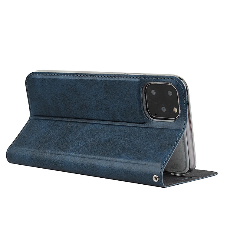 Couro Ficar Caso Com Slot Para Cartão De Iphone 11 Pro 5,8 Polegadas - Azul-5
