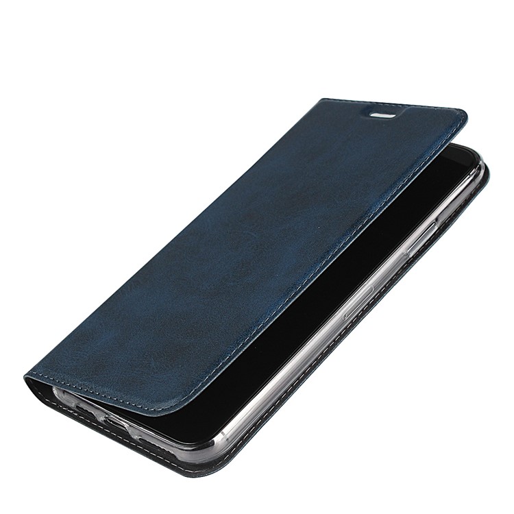 Couro Ficar Caso Com Slot Para Cartão De Iphone 11 Pro 5,8 Polegadas - Azul-7