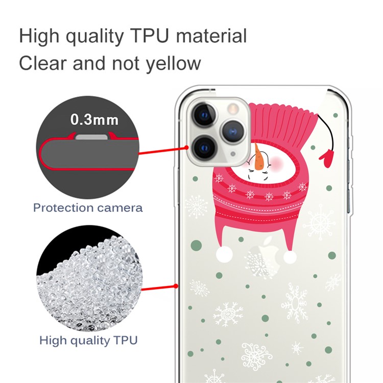 Pattern Printing TPU Phone Case for iPhone 11 Pro Max 6.5 inch (2019) - Snowman with Snowflake-3