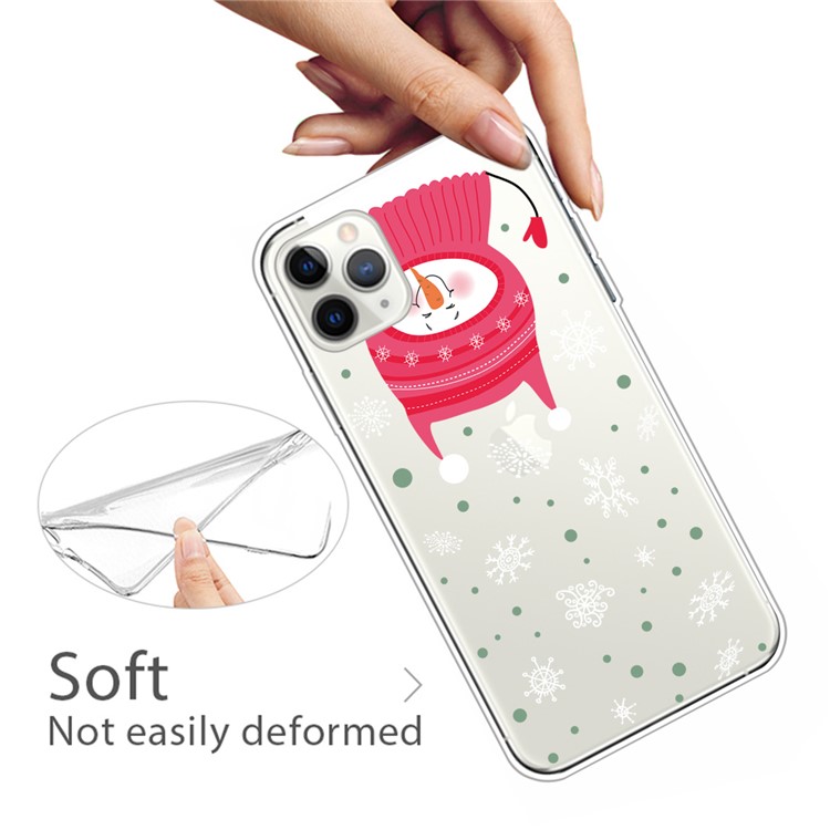Pattern Printing TPU Phone Case for iPhone 11 Pro Max 6.5 inch (2019) - Snowman with Snowflake-4