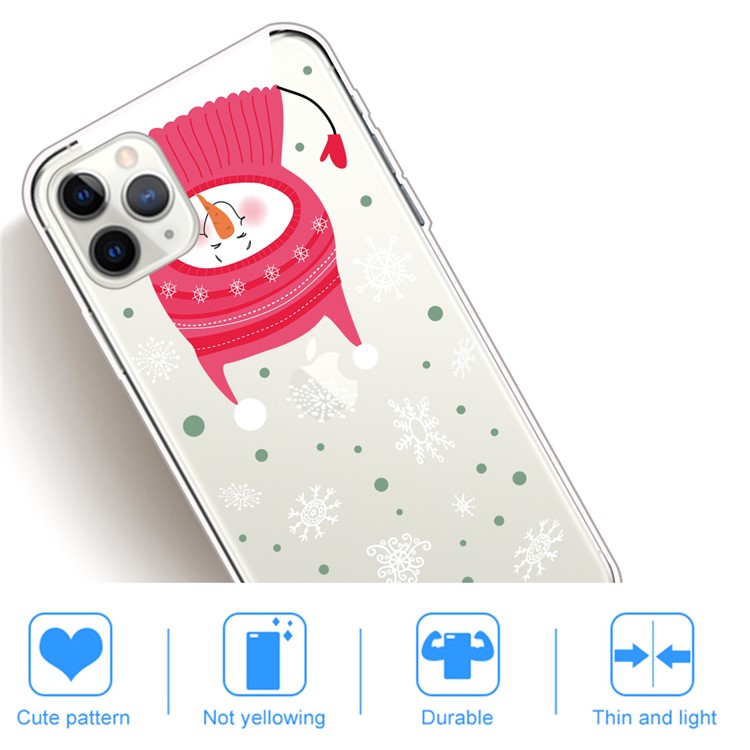 Pattern Printing TPU Phone Case for iPhone 11 Pro Max 6.5 inch (2019) - Snowman with Snowflake-5