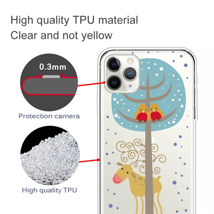 Pattern Printing TPU Phone Case for iPhone 11 Pro Max 6.5 inch (2019) - Birds and Donkey-3