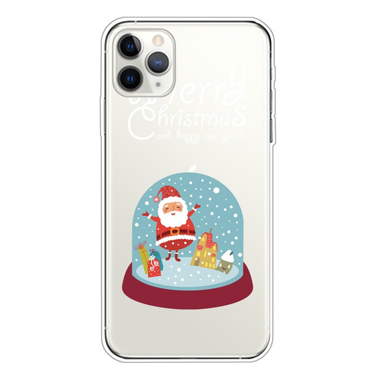 Pattern Printing TPU Phone Case for iPhone 11 Pro Max 6.5 inch (2019) - Santa Claus and Houses-1