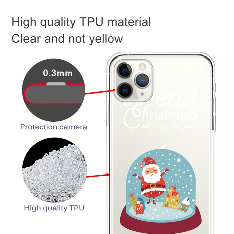 Pattern Printing TPU Phone Case for iPhone 11 Pro Max 6.5 inch (2019) - Santa Claus and Houses-3