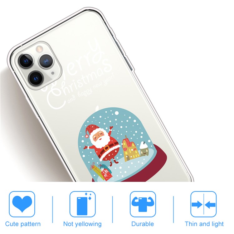Pattern Printing TPU Phone Case for iPhone 11 Pro Max 6.5 inch (2019) - Santa Claus and Houses-5
