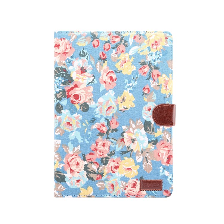 Flower Cloth Skin PU Leather + PC Wallet Tablet Shell for iPad 10.2 (2019) - Blue-2
