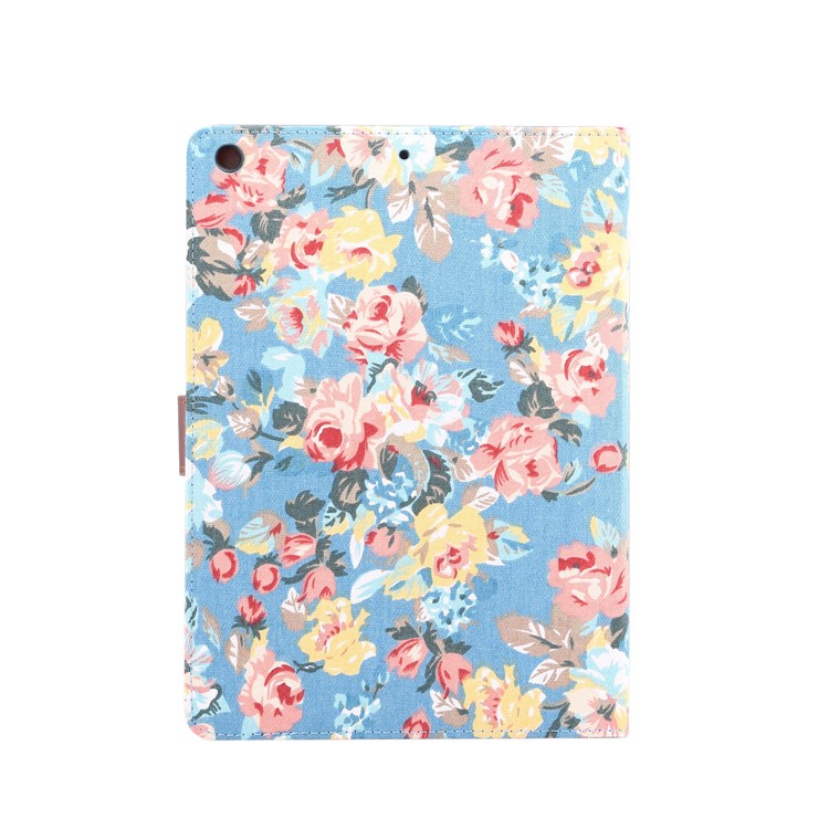 Flower Cloth Skin PU Leather + PC Wallet Tablet Shell for iPad 10.2 (2019) - Blue-3