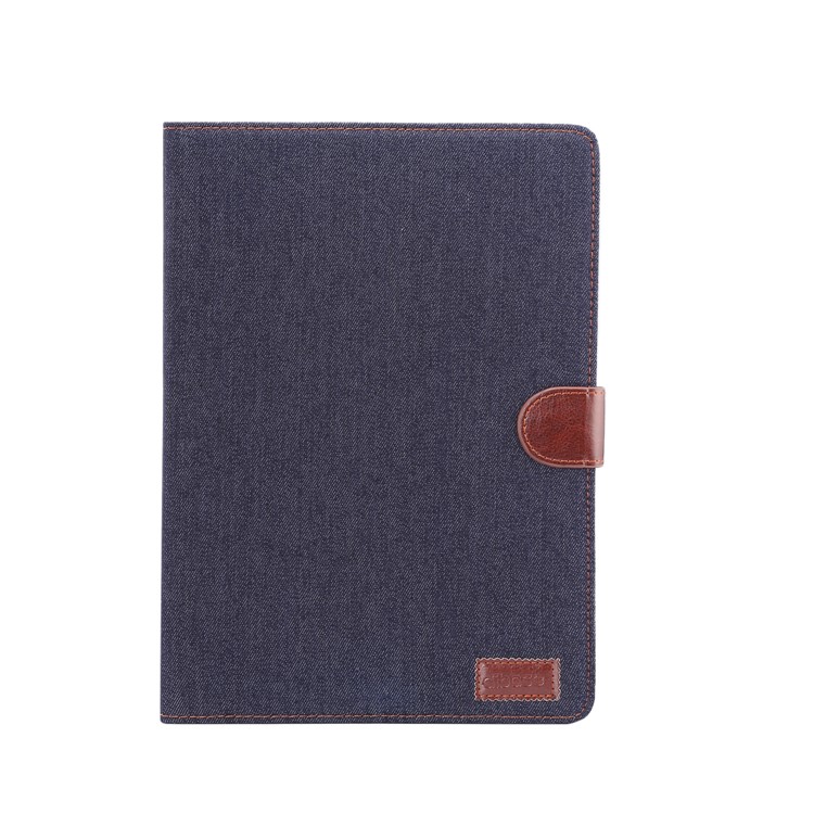 Jeans Tuch Leder + Brieftasche Ständer Tablette Fall PC Für Ipad 10.2 (2019) - Schwarz-2